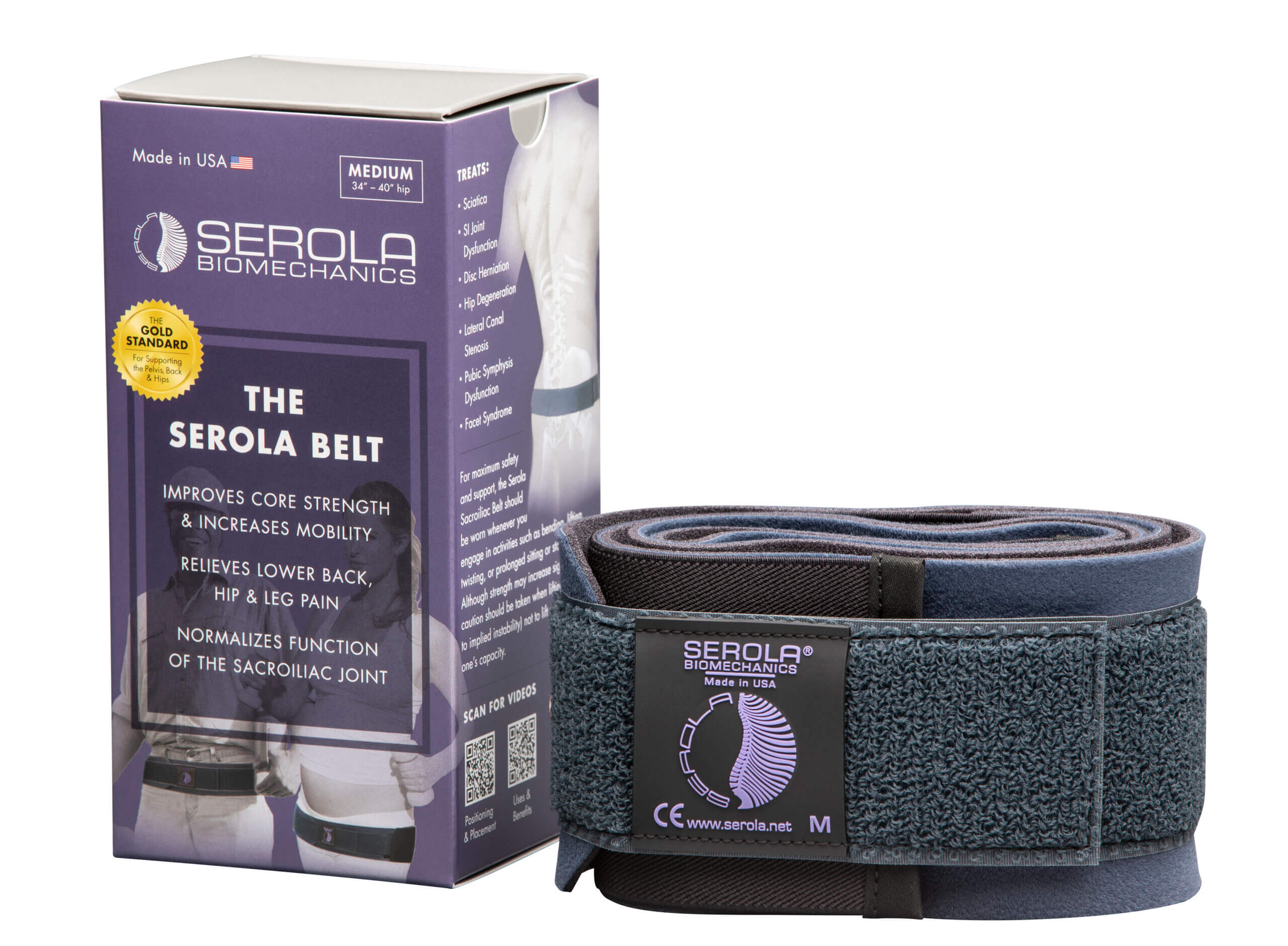Serola Box and Belt Ceinture sacro-iliaque Serola